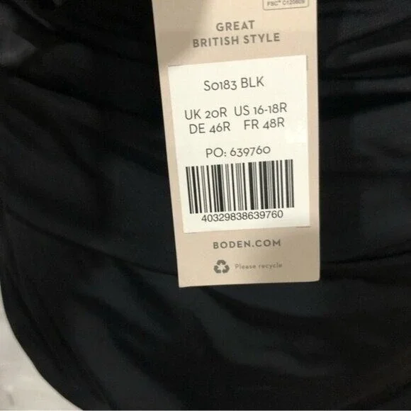 Boden Women Black Halter Ruched Tummy Friendly One Piece Swimsuit | Size 8 - Picture 11 of 15